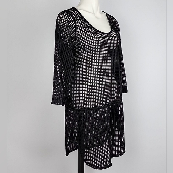 Jordan Taylor Black  Tunic Swim Suit Cover-Up Bathing Suit Cover Size Large - Picture 2 of 12